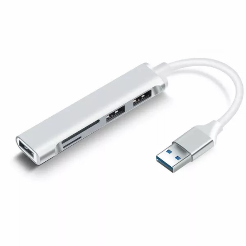 USB Hub BLACKBIRD USB 3.0 multiport hub 5in1 3xUSB3.0, SD, TF, ezüst,