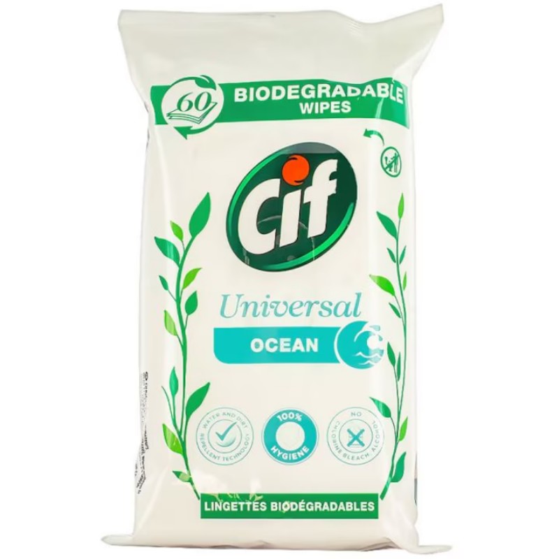 Nedves törlőkendő Cif Universal Ocean 60 db/csomag