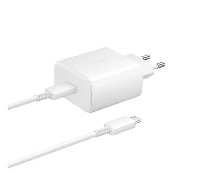 Hálózati töltő Samsung 45W + USB-C kábel 100cm fehér