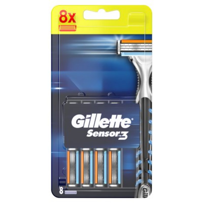 Borotvanyél Gillette Sensor 3 + 8 betét