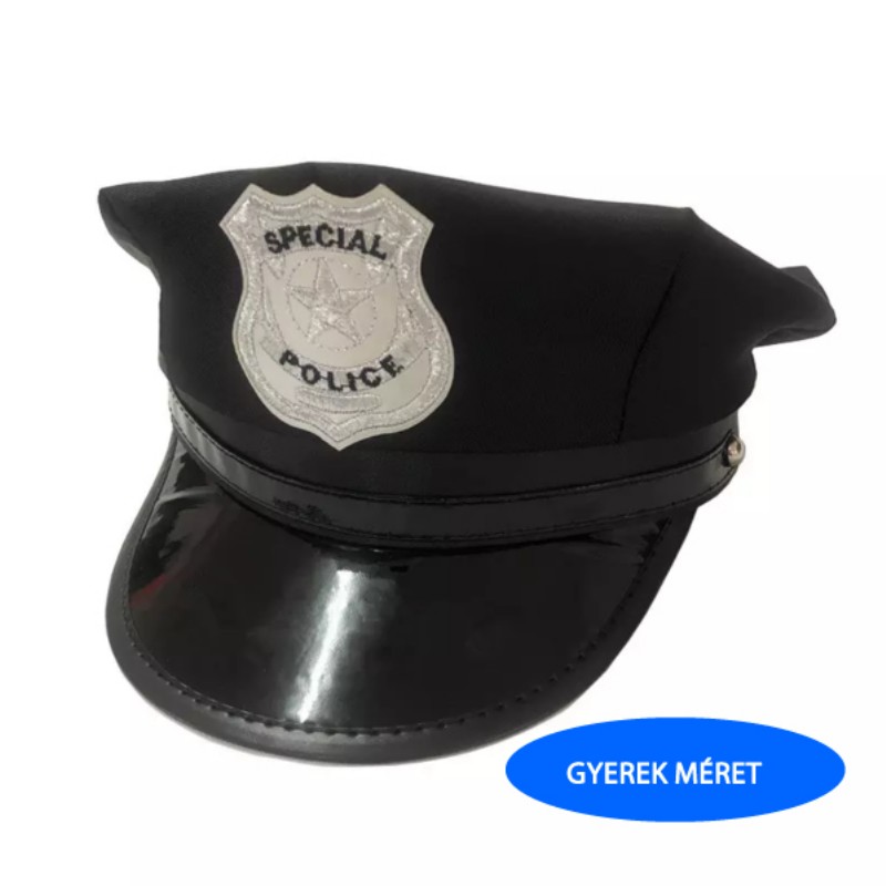 Jelmez Rendőr sapka Gyerek Fekete