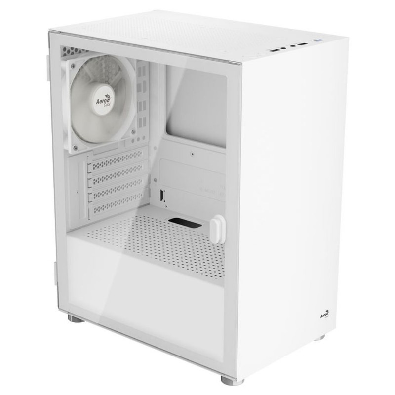 Ház Aerocool CS-111 mini torony, edzett üveg, Fehér