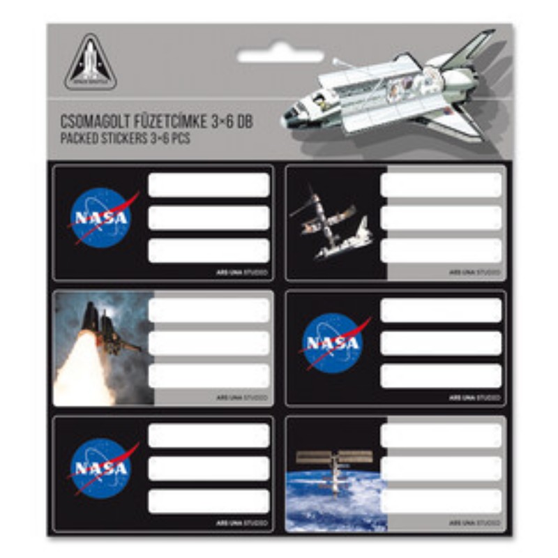 Füzetcímke Ars Una NASA  3x6 db