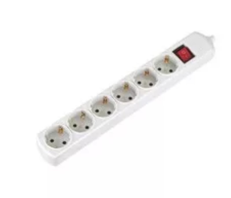 Elosztó UltraTech 6-os 5m, kapcsolóval 16A 3x1,5mm2