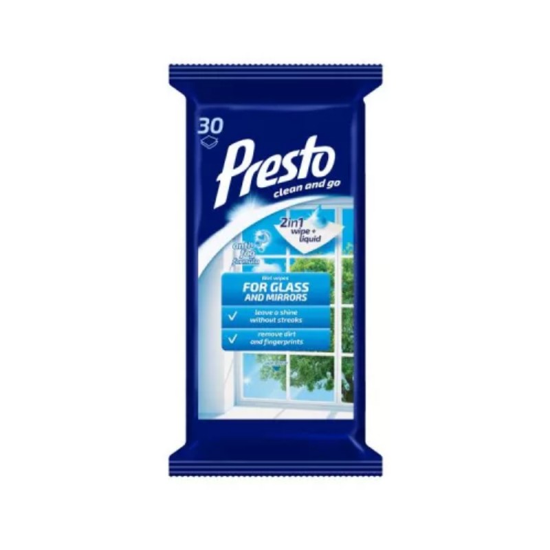 Törlőkendő Presto 30db/csomag Anti Fog