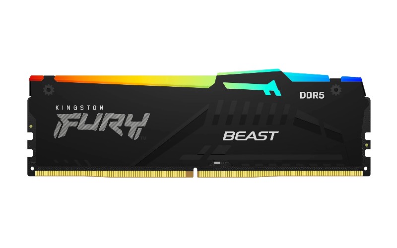 Memória Kingston 16GB DDR5 6400MHz Fury Beast RGB XMP Black KF564C32BBA-16