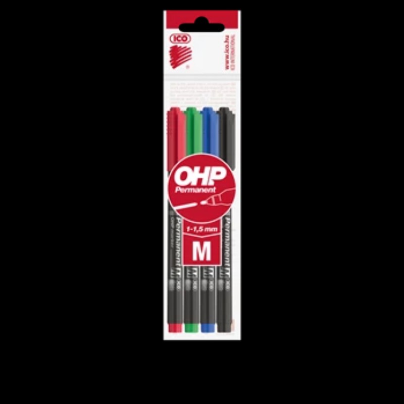 Alkoholos marker Ico készlet OHP 1-1,5mm 4 szín