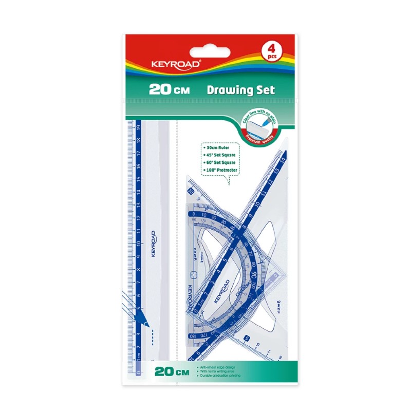 Vonalzókészlet Keyroad 4 darabos 20cm