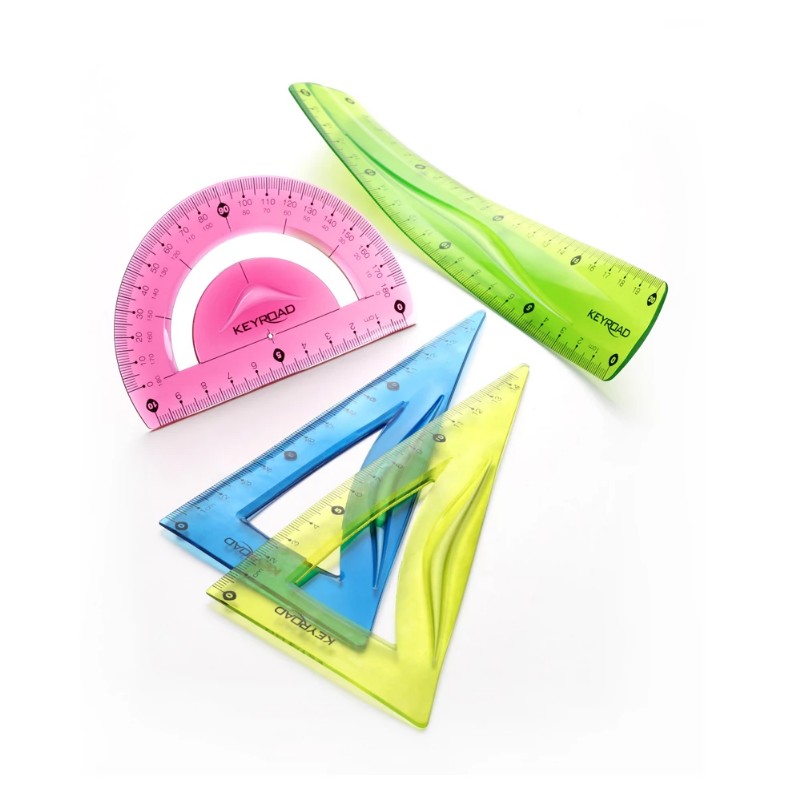 Vonalzókészlet Keyroad 3 darabos 20cm Flexibilis Vegyes színek