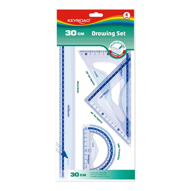 Vonalzókészlet Keyroad 4 darabos 30cm