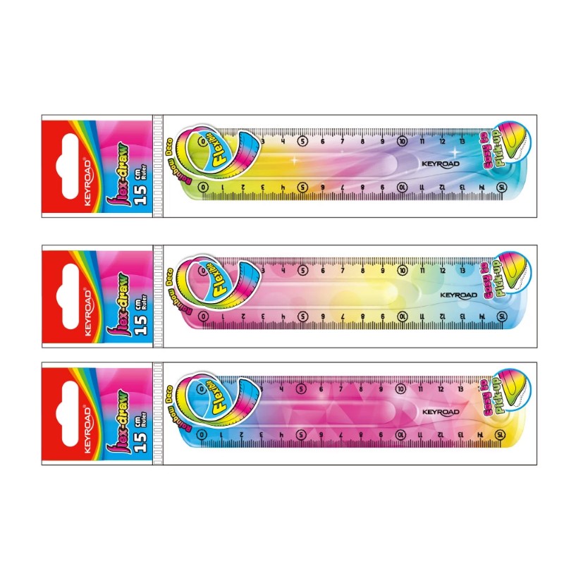 Vonalzó Keyroad Flex Draw 15 cm Flexibilis Színátmenetes