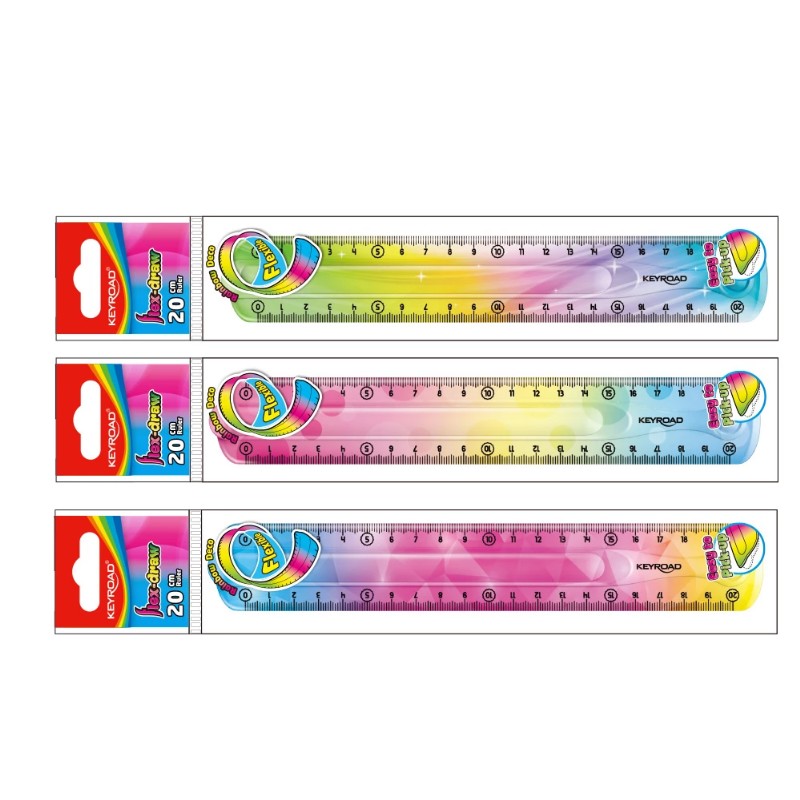 Vonalzó Keyroad Flex Draw 20 cm Flexibilis Színátmenetes