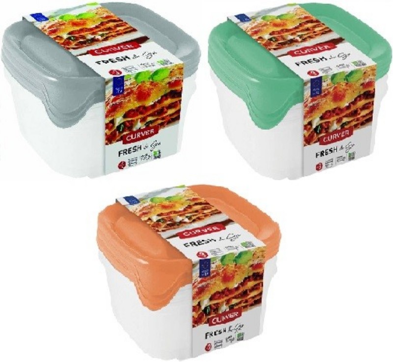 Ételtartó Curver F&G 3x0,8L Műanyag Szögletes Vegyes színek