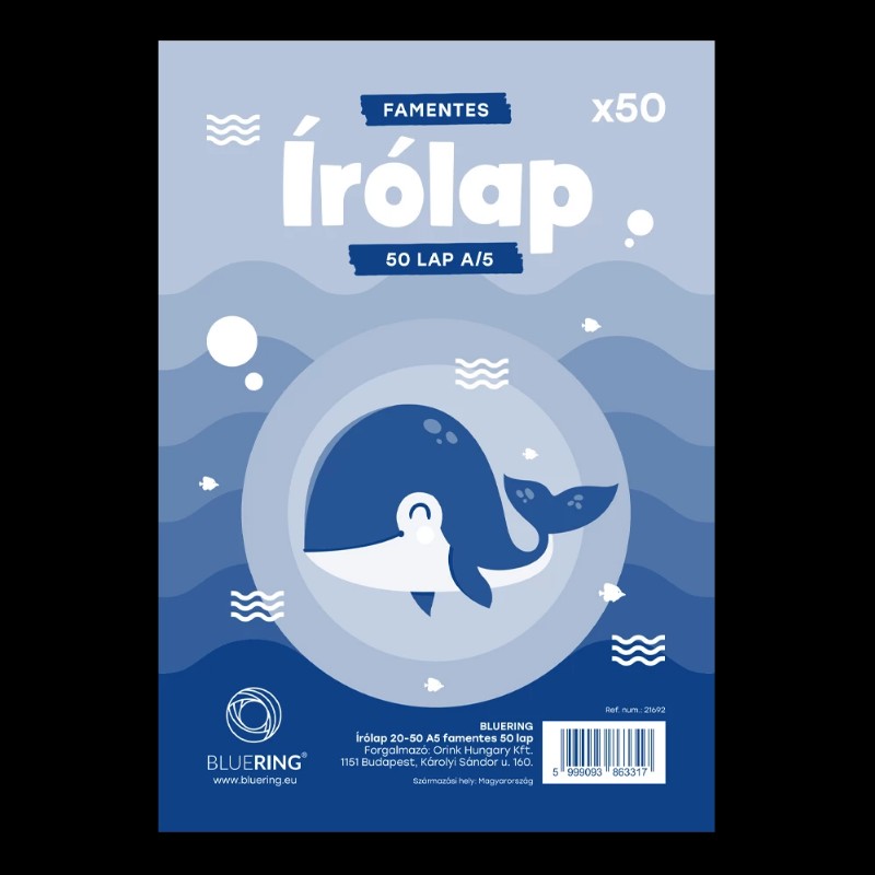 Irólap Bluering A/5 famentes 50lap/csomag
