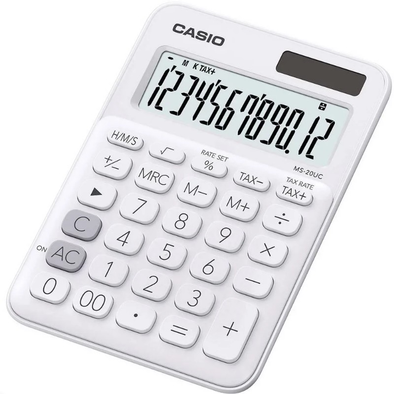 Számológép Casio asztali 12 számjegy MS 20 UC fehér