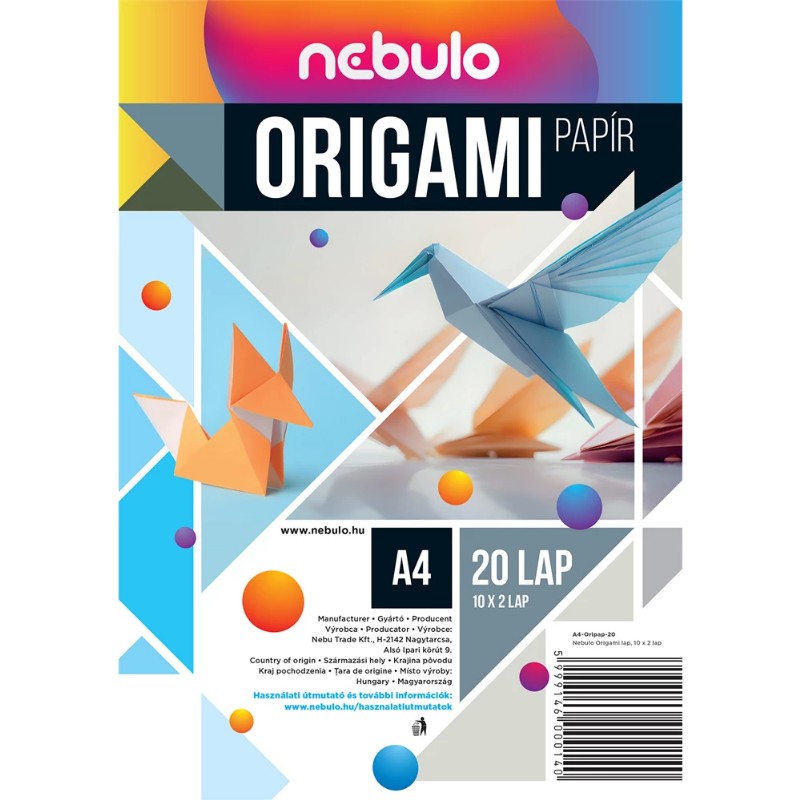 Origami lapok Nebulo A/4 20lap