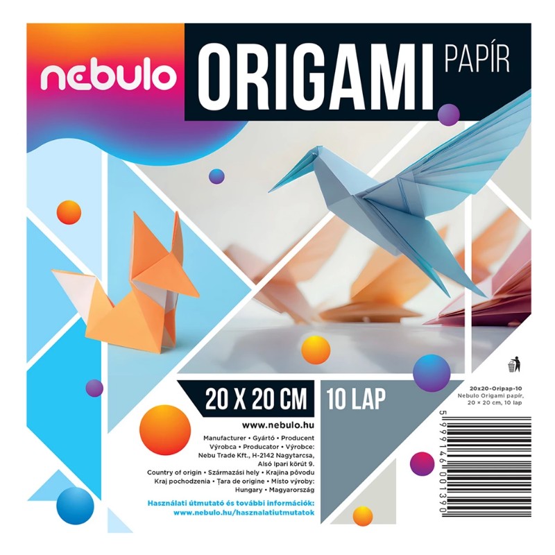 Origami lapok 20x20cm 10lap