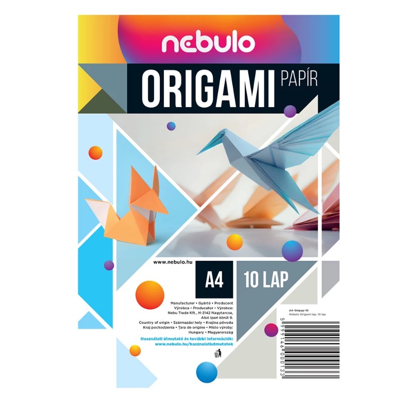Origami lapok Nebulo A/4 10db/csomag