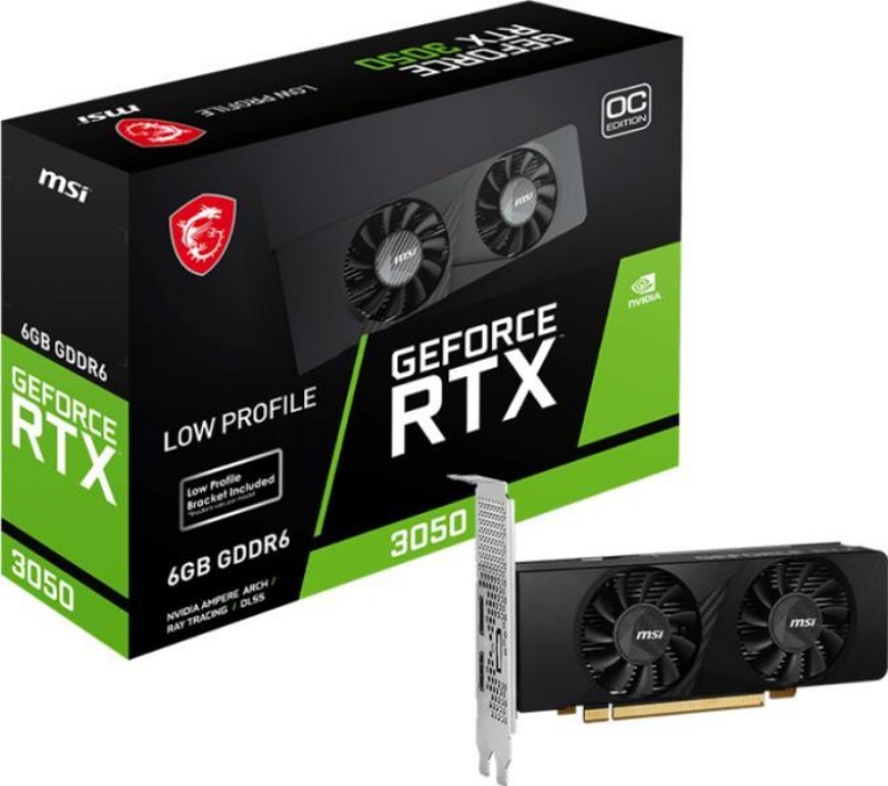 Videókártya MSI GeForce RTX 3050 LP OC 6GB GDDR6 96bit