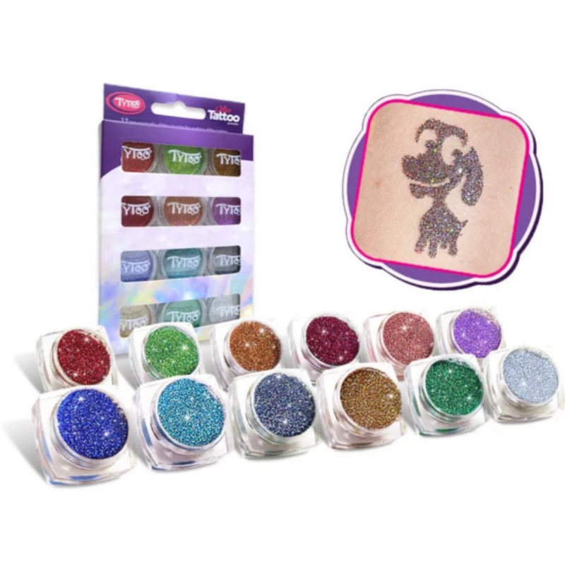 Csillámpor szett 12x2,5 ml Multi színek