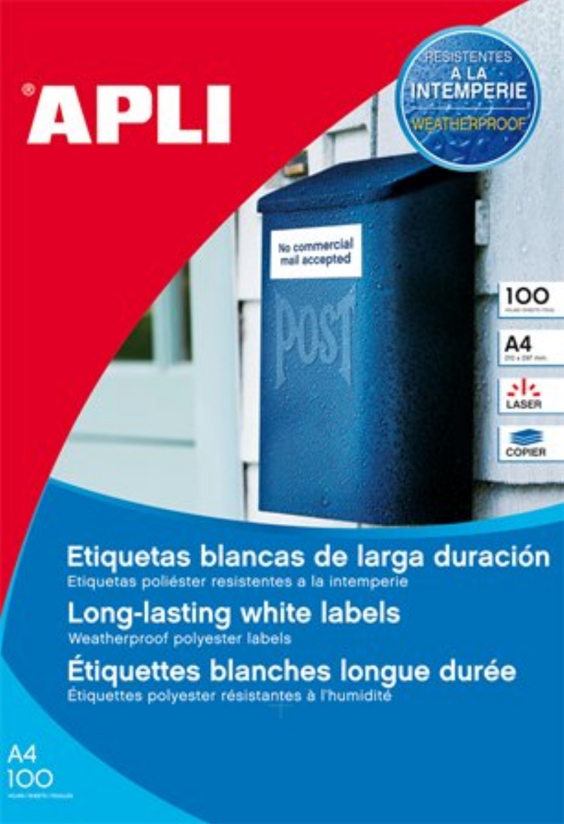 Etikett címke Apli 210 mm x 297 mm időjárásálló