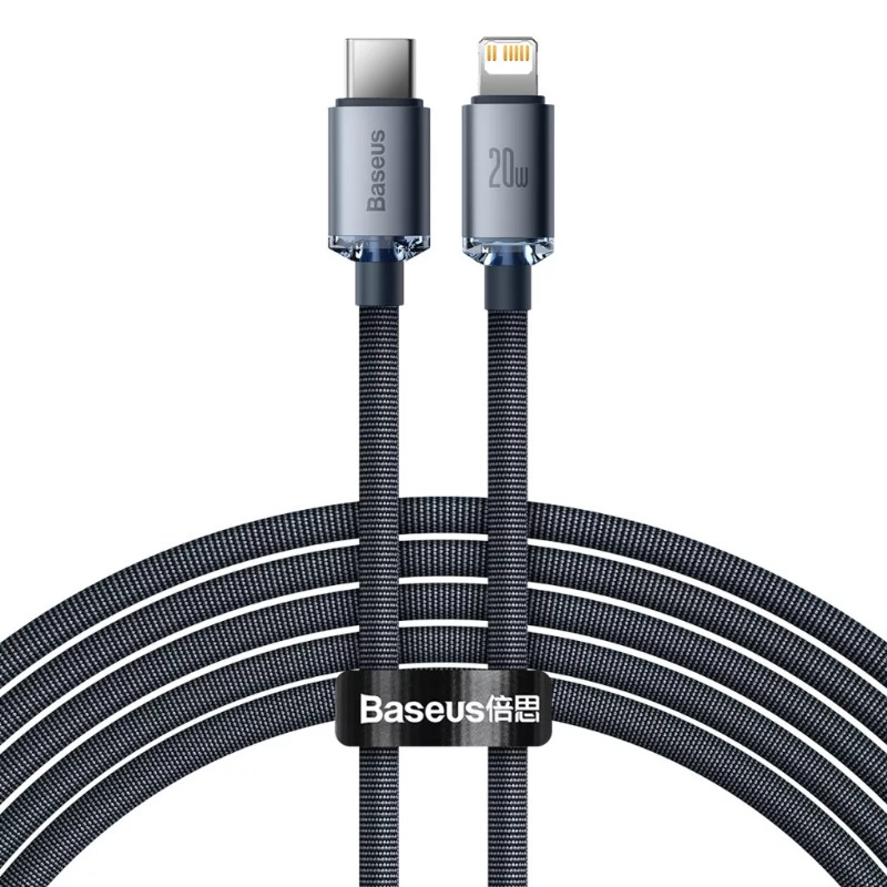 Kábel Baseus Crystal Shine USB-C-Lightning kábel, 20W, PD, 2m