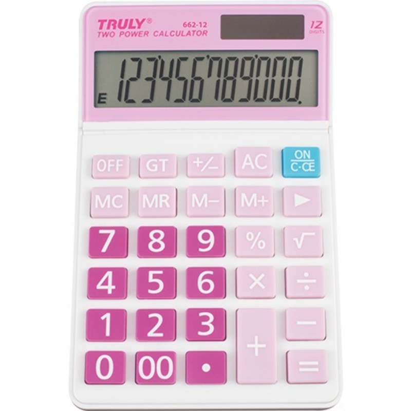 Számológép Truly asztali 12 számjegy 662-12 Rózsaszín