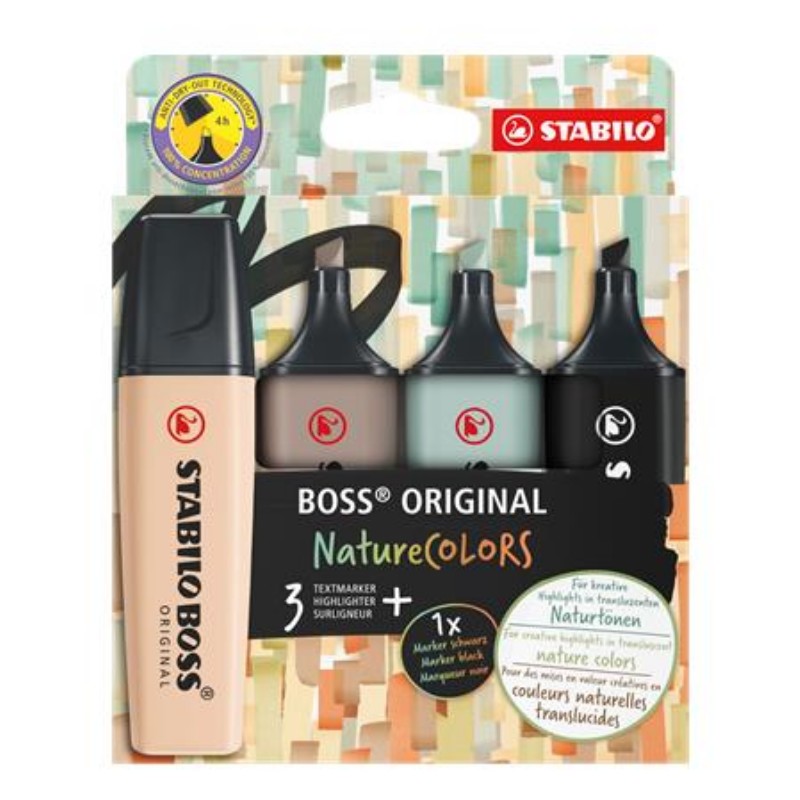 Szövegkiemelő Stabilo Boss Nature Colors készlet 4 szín