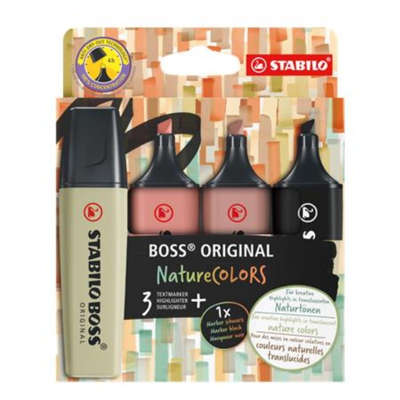 Szövegkiemelő Stabilo Boss Nature Colors készlet 4 szín