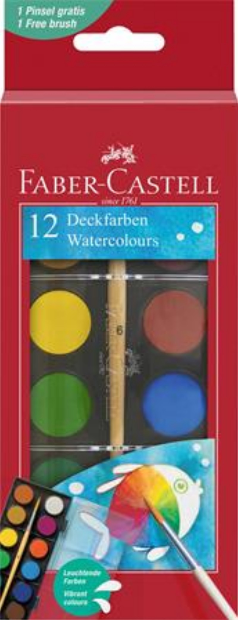 Vízfesték Faber-Castell 12db kerek 24 mm Ecsettel