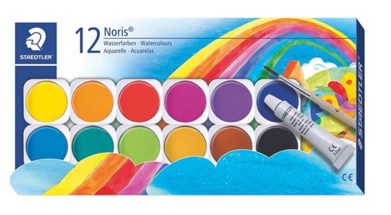 Vízfesték Staedtler Noris 888 12db kerek Ecsettel