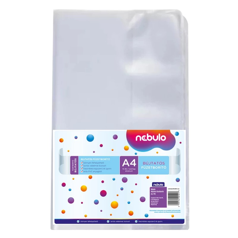 Füzetborító Nebulo A/4 10db/csomag PVC Bújtatós