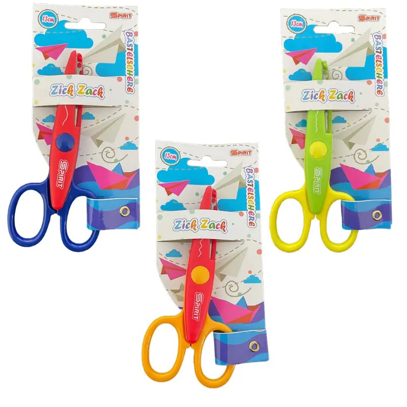 Olló Spirit 13 cm Zick-Zack Több szín
