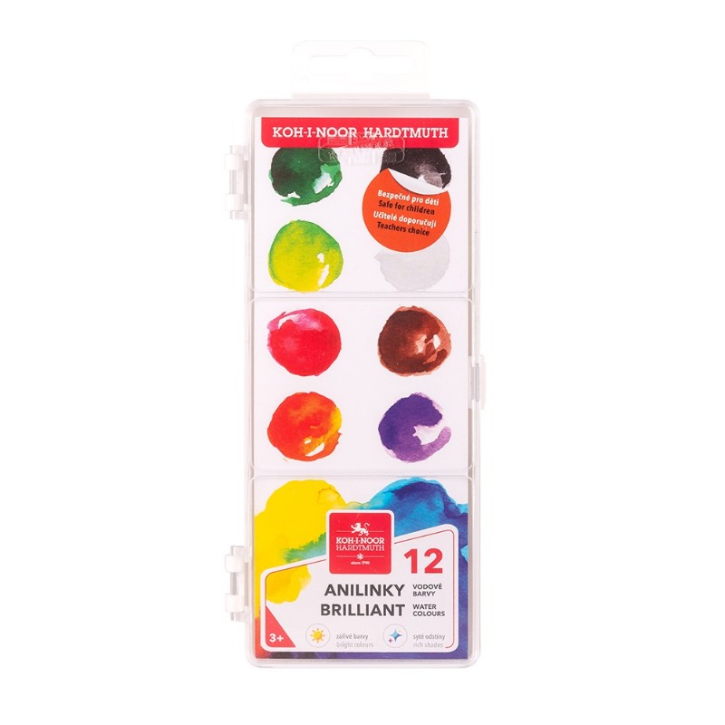 Vízfesték Koh-I-Noor Brilliant Aquarell 12db kerek 22,5mm