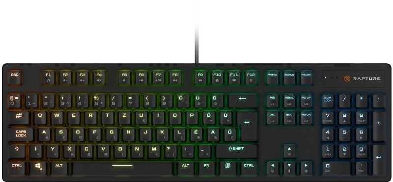 Billentyűzet Rapture X-RAY Outemu Red, fekete, HU
