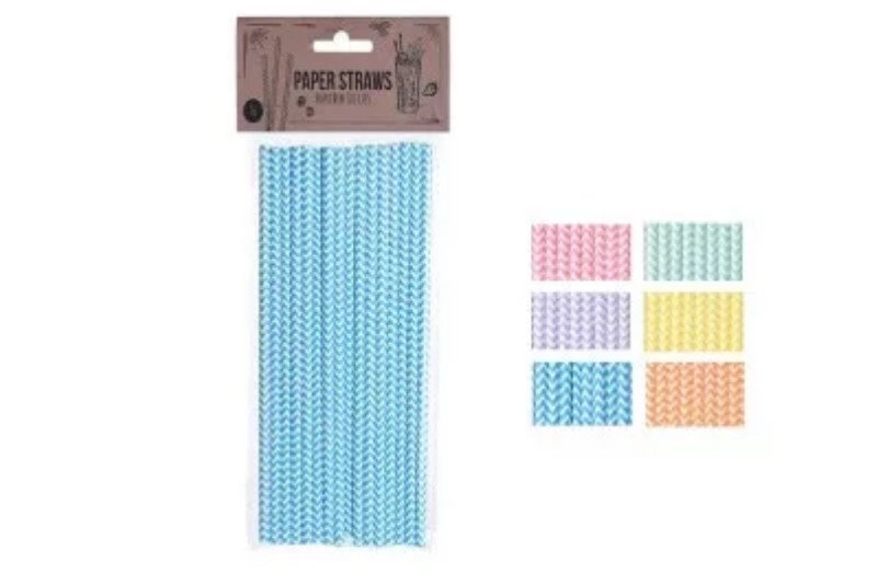 Szívószál Papír 16 db/csomag Több Szín