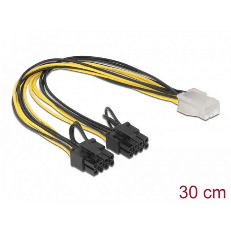 Adapter  PCI Express 6 pin female > 2x 8 pin male 30cm