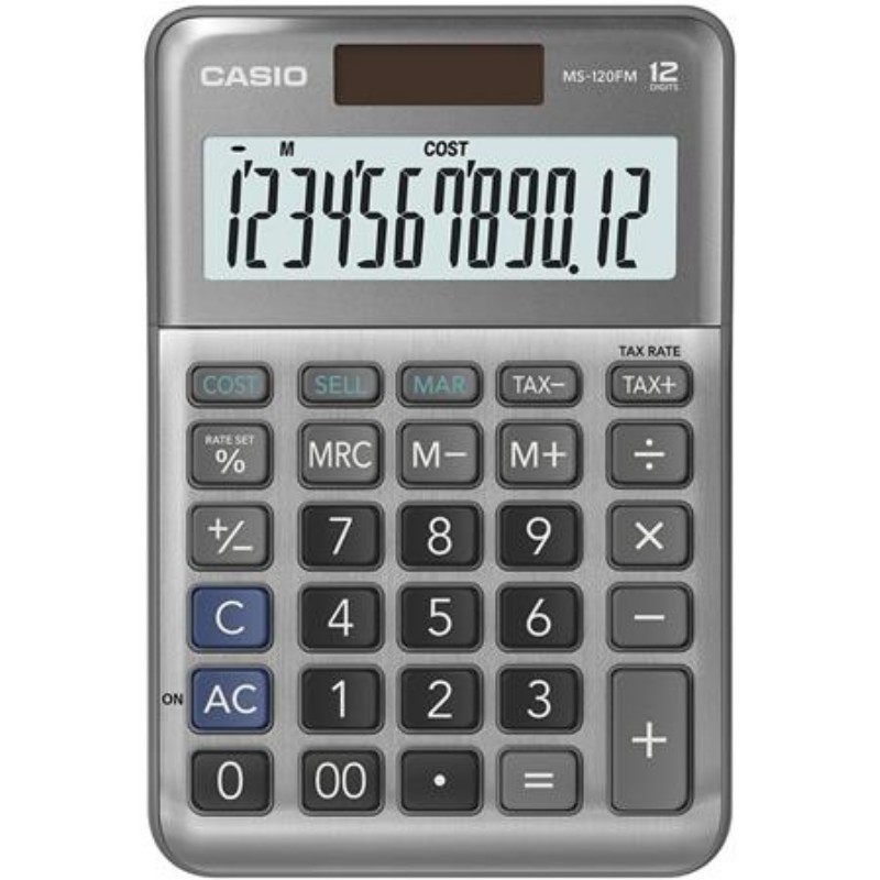 Számológép Casio asztali 12 számjegy MS 120 FM Szürke