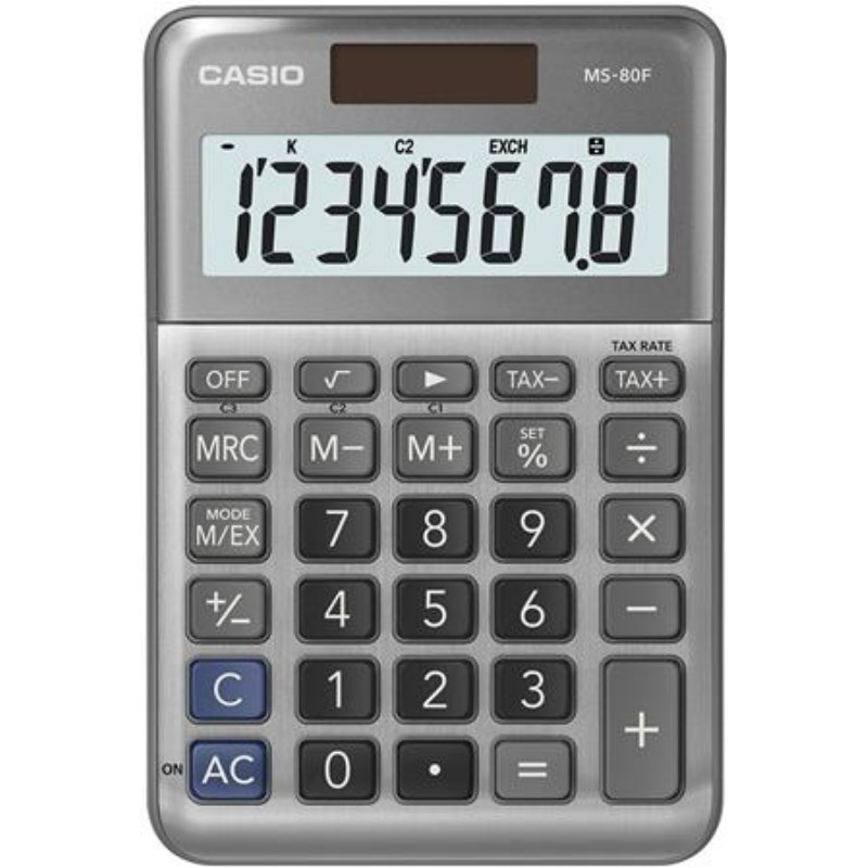 Számológép Casio asztali 8 számjegy MS 80 FM Szürke