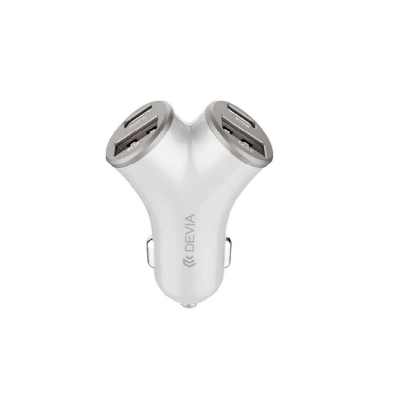 Autós töltő Devia Smart Series 48W 2xUSB+2xType-C
