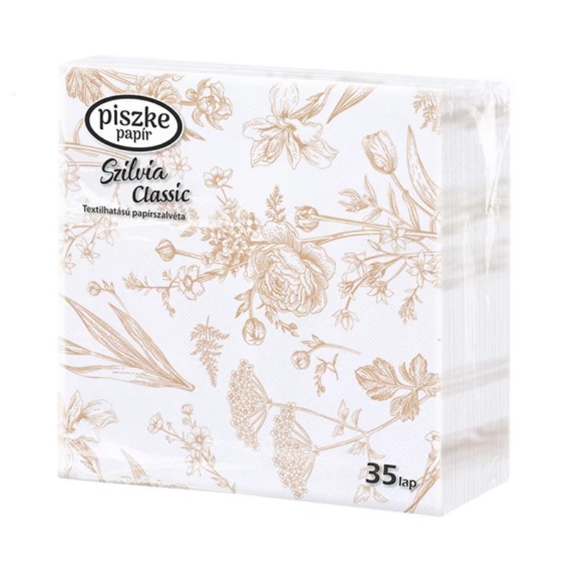 Szalvéta Szilvia Classic Hamisarany 32,4x33 cm 35db/csomag