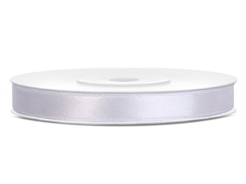 Szatén szalag 6mm x 25m Fehér
