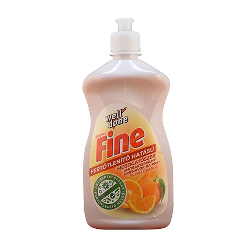 Mosogatószer WellDone 500ml Fertőtlenítő hatású Narancs