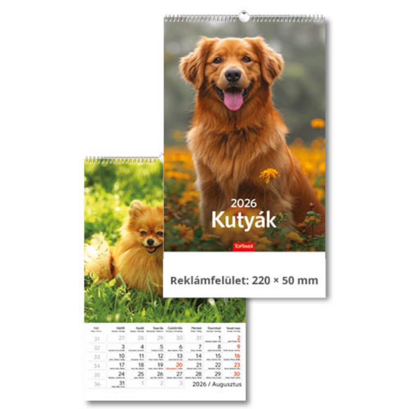 Naptár fali Toptimer 2026 T094 Kutyák