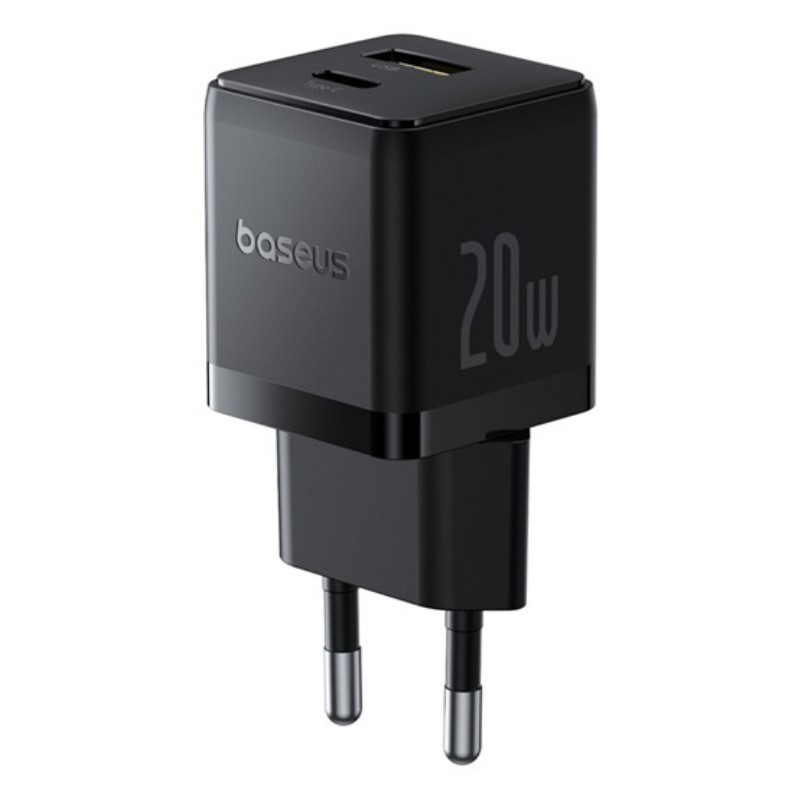 Hálózati töltő Baseus Palm 20W - USB-C + USB-A - Fekete