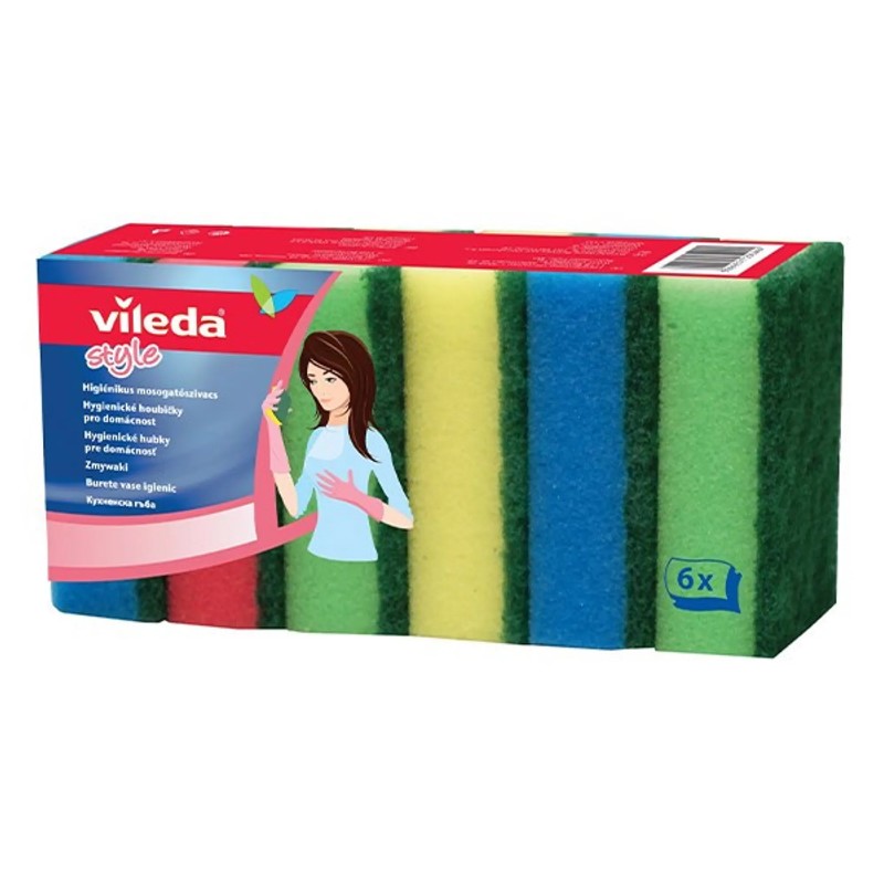 Mosogatószivacs Vileda Rainbow 6db/csomag