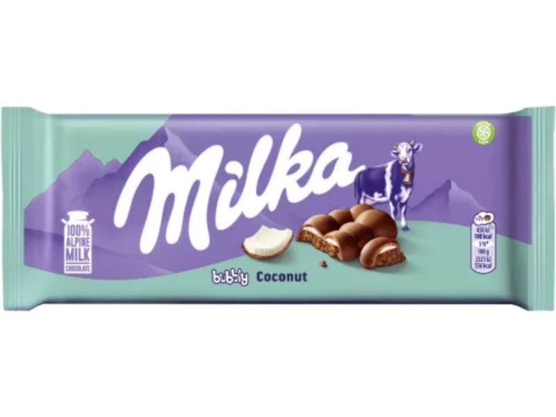 Csoki Milka táblás 97g Bubbly Coconut