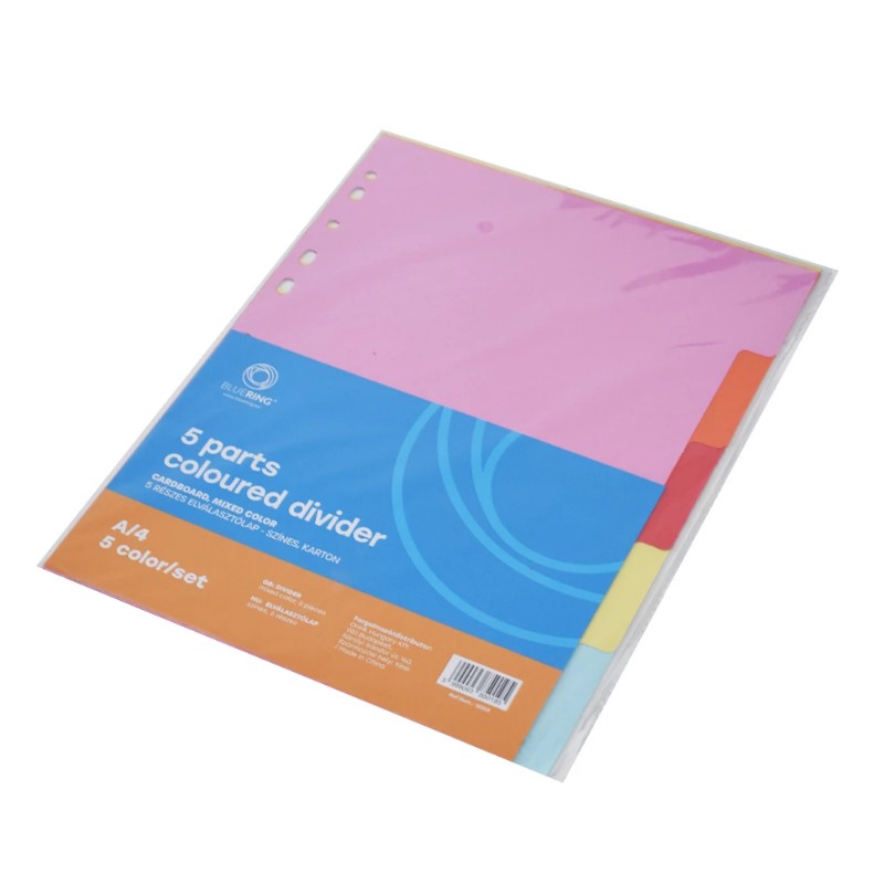 Elválasztólap Bluering színes karton 5db/cs