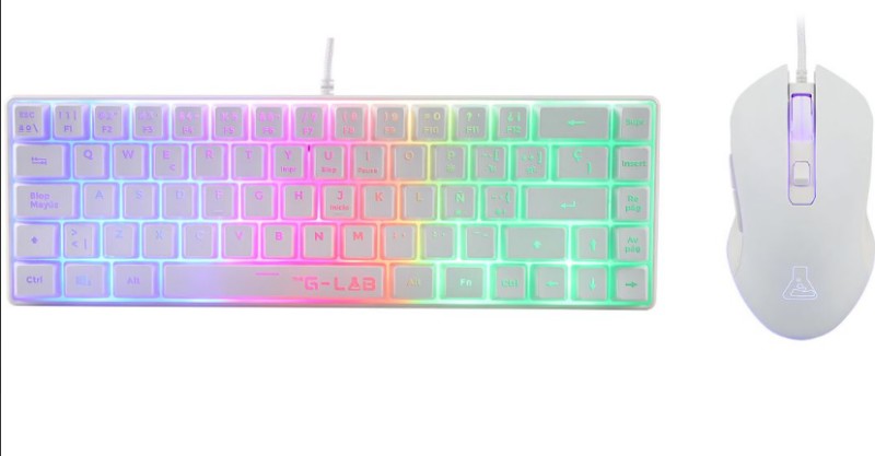 Billentyűzet+egér The G-Lab Keyz Hydrogen Keyboard Combo White HU