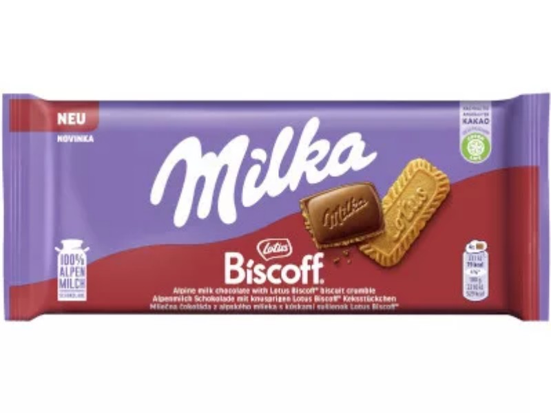 Csoki Milka táblás 90g Biscoff